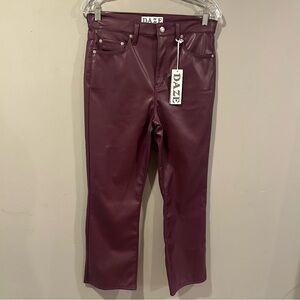 NWT Daze Faux Leather Pants Jeans Women’s 28 NEW Burgundy